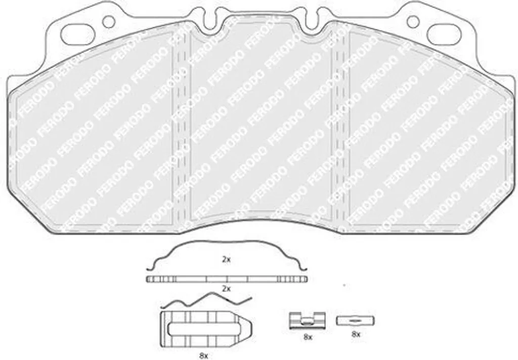 Jeu de plaquettes de frein avant pour bus VOLVO B12 - Gamme Ferodo
