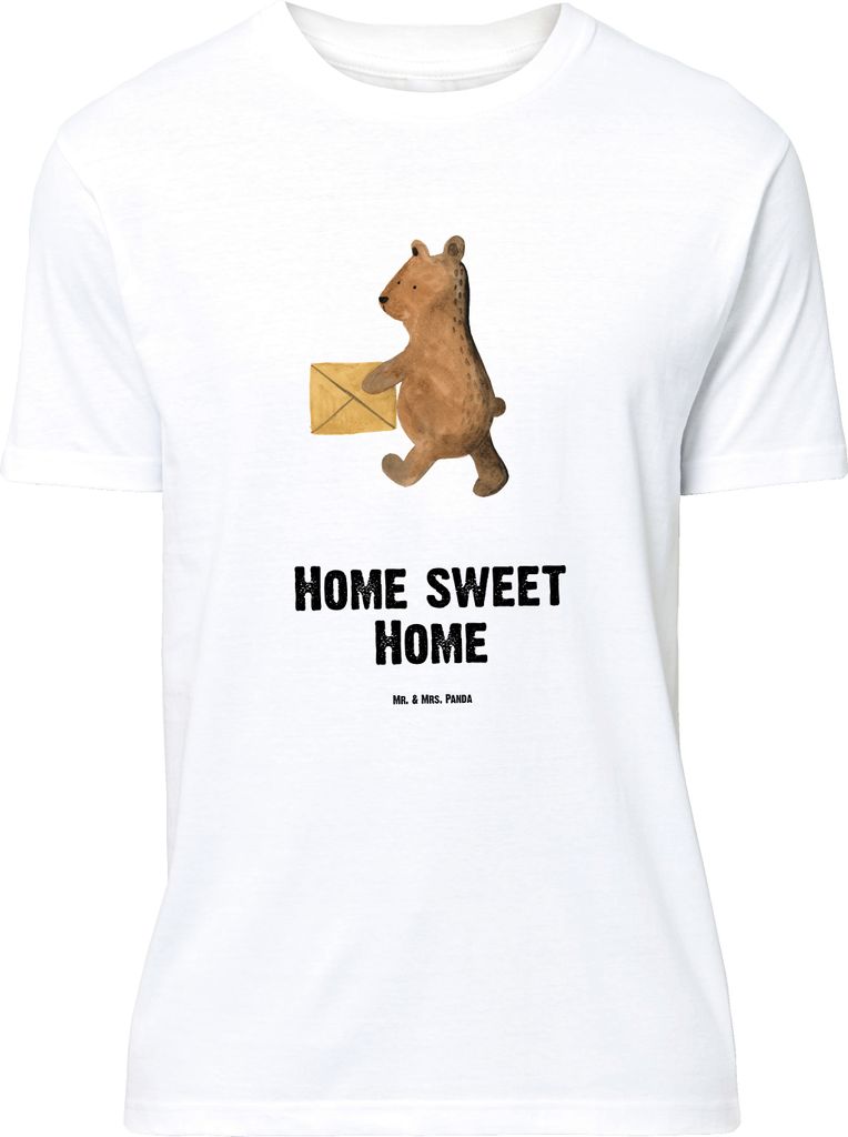 Mr. & Mrs. Panda Größe M T-Shirt Bär Zuhause - Weiß - Geschenk, Tshirt, Teddy, mit Spruch, Herren, Einzugsgeschenk Einzug Neues Haus Neue Adres...