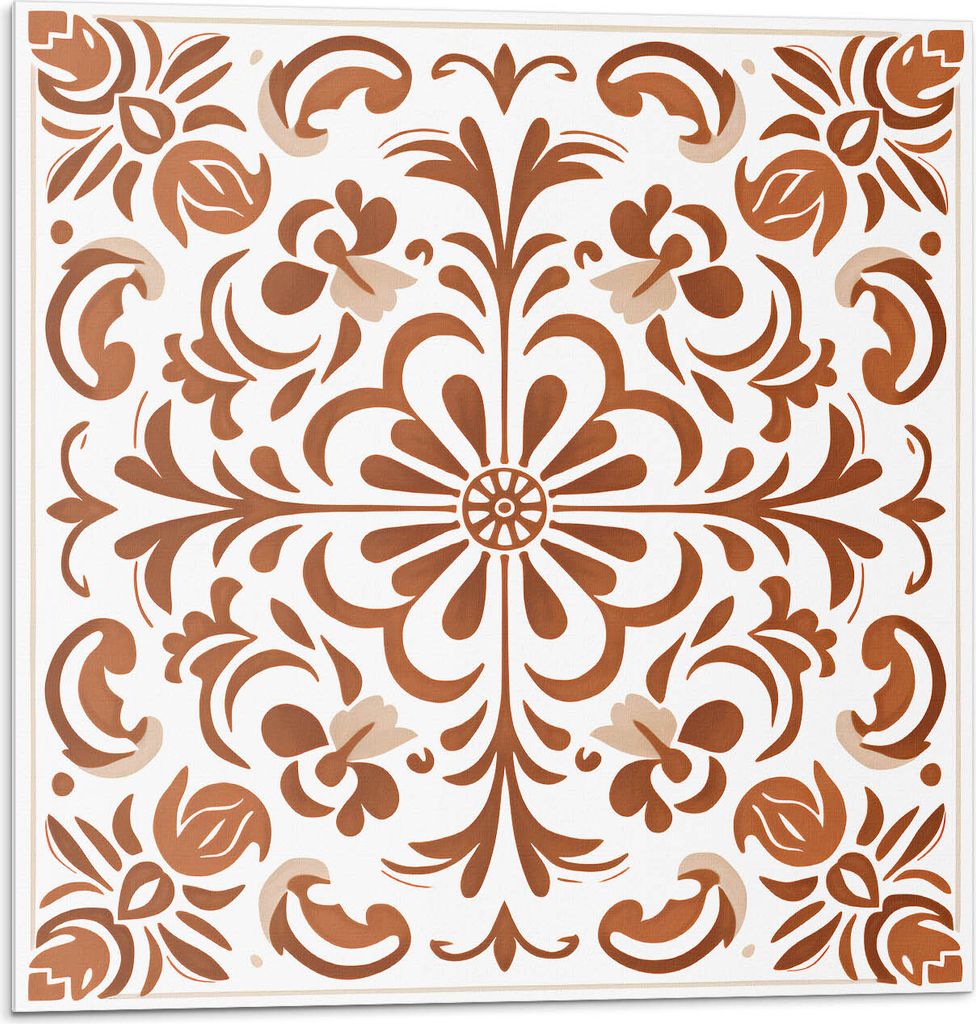Ornamentales Blumenmuster – Selbstklebende Fliesen – Wandverkleidung – Wandpaneel – PVC Fliesen – Vinylflisen – PCV Flisen – Selbstkl...