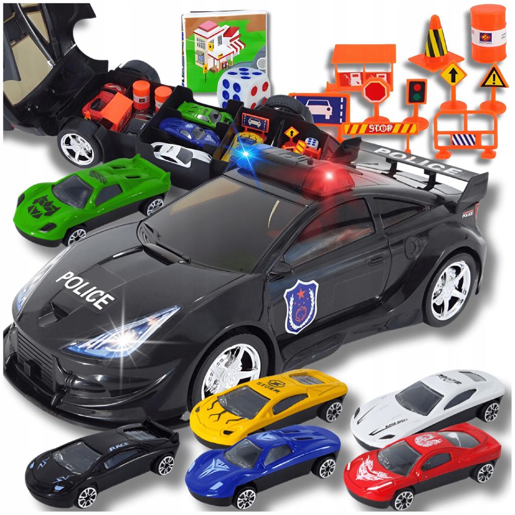 OMNA | Voiture de police avec son - Noir - Set de jeu avec Image du produit 