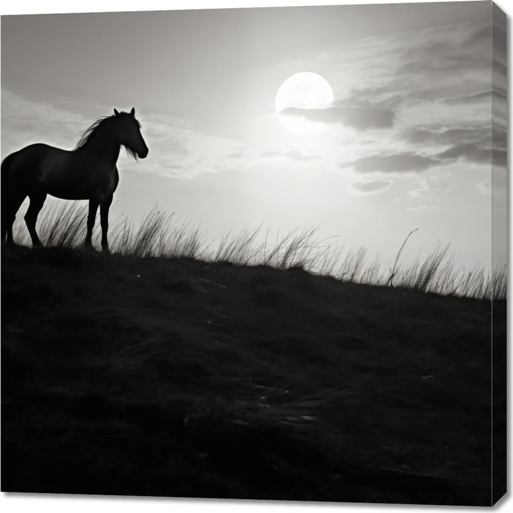 Tableau La garde lunaire 90x90 cm - Toile premium grand format carré