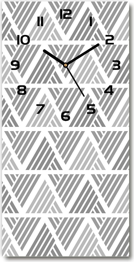 Wanduhr aus Glas – 30x60 cm - Glasbild - Glasuhr - Gehärtetes Glas -Geometrischer Hintergrund