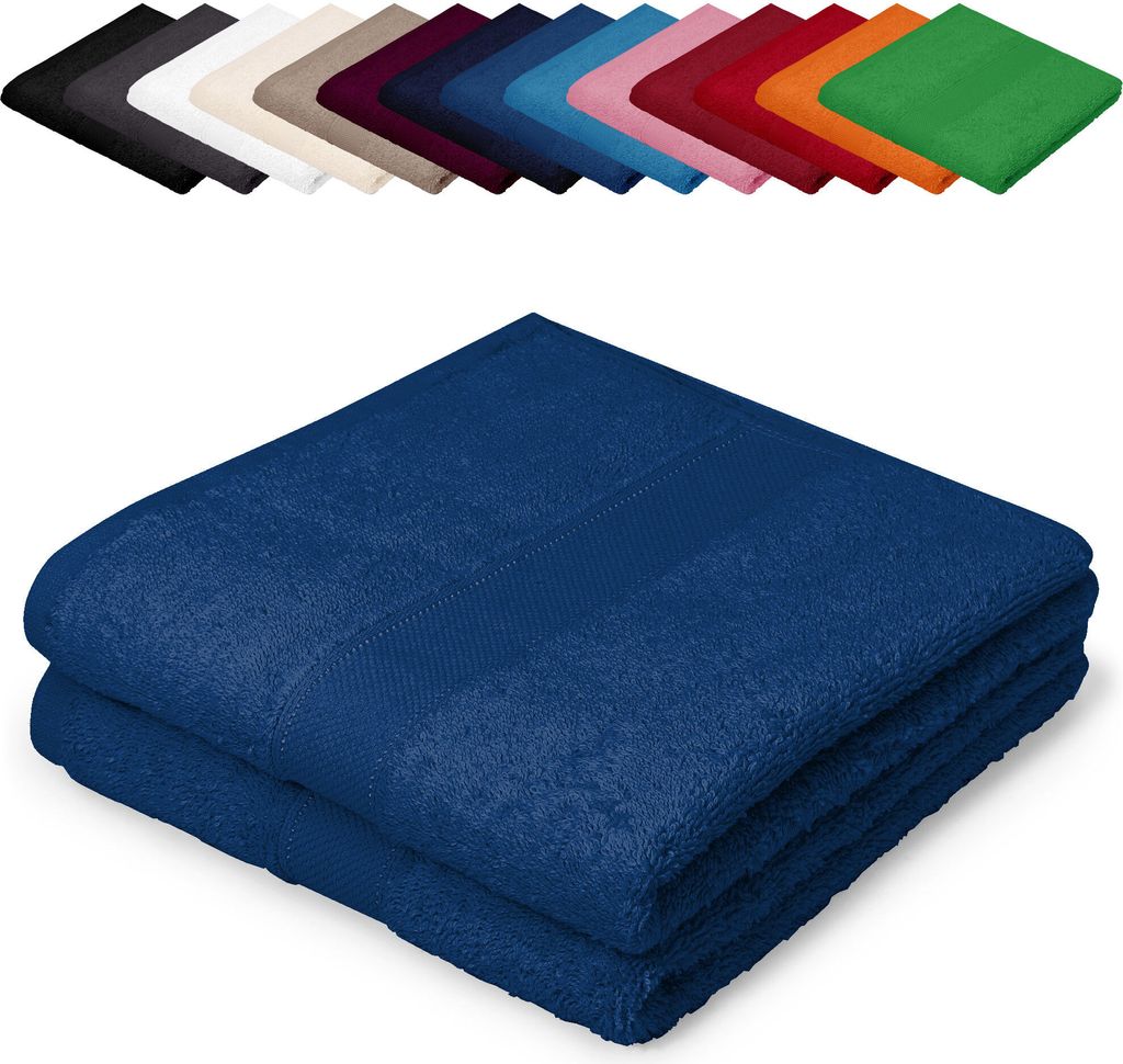 DOPPELPACK Gästetücher 30x50 cm Gästehandtücher Kinderhandtücher Babyhandtücher 100% Baumwolle, Farbe: Blau