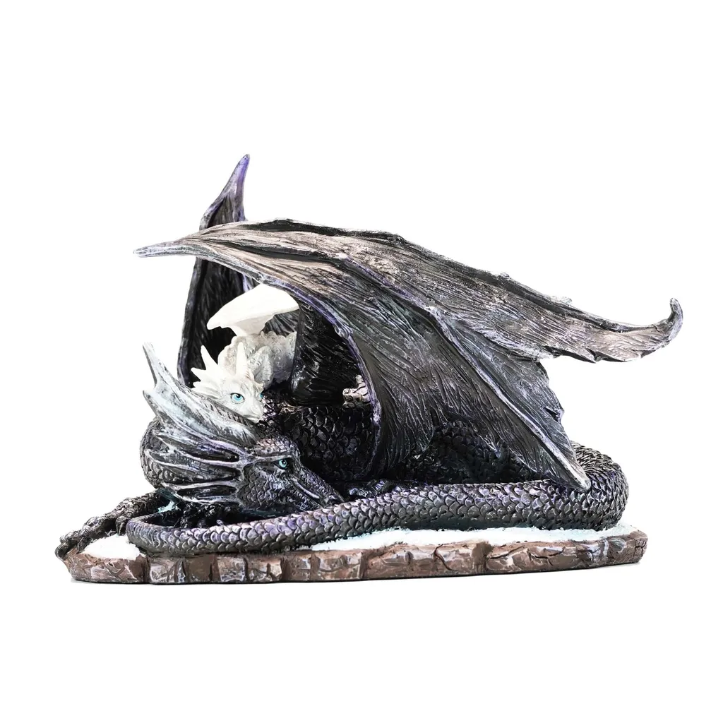 Statuette de dragon et son petit - Objet de décoration fantastique
