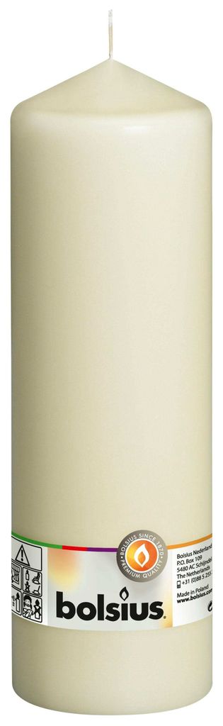 Bolsius Stumpenkerze Cello Elfenbein - 25 cm / ø 8 cm Produktbild 