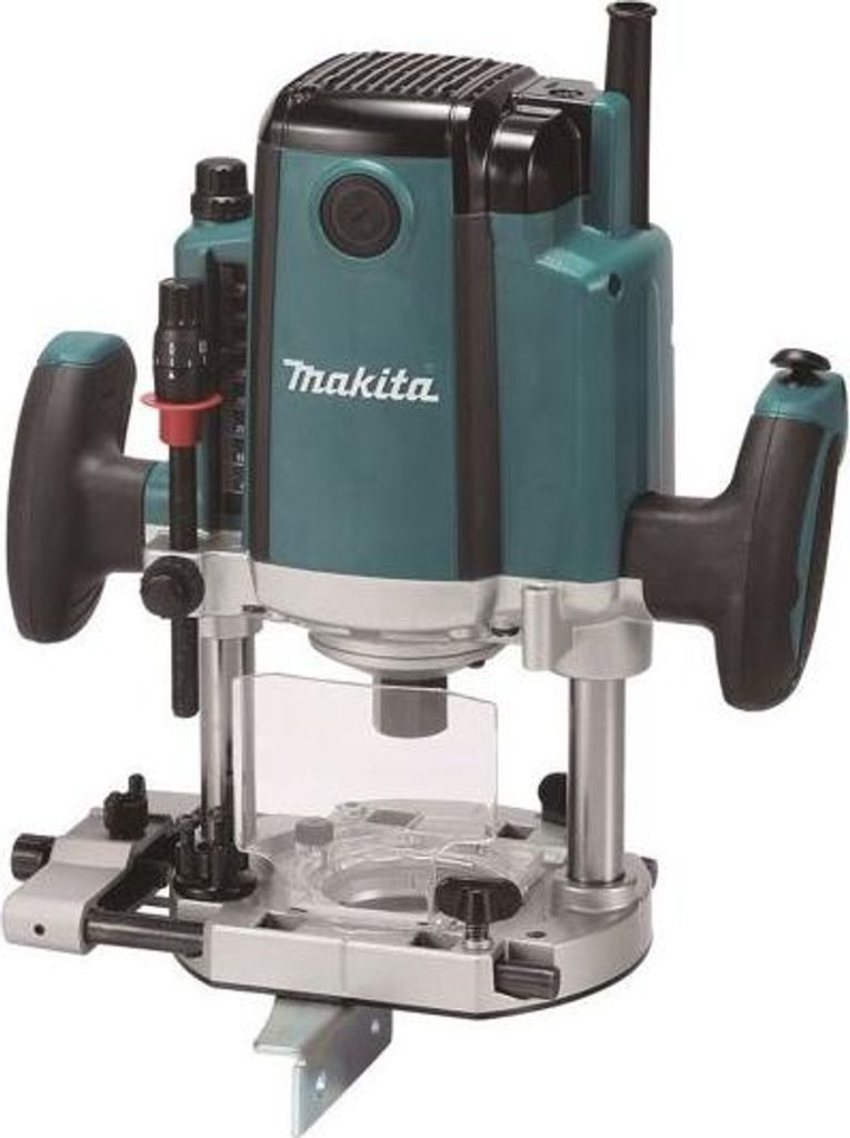 Elektrische Oberfräse, Makita RP1803FX01, für professionelle Tischlerarbeiten, 1650W Motor de, präzise Tiefeneinstellung de, Softstart und ergo...