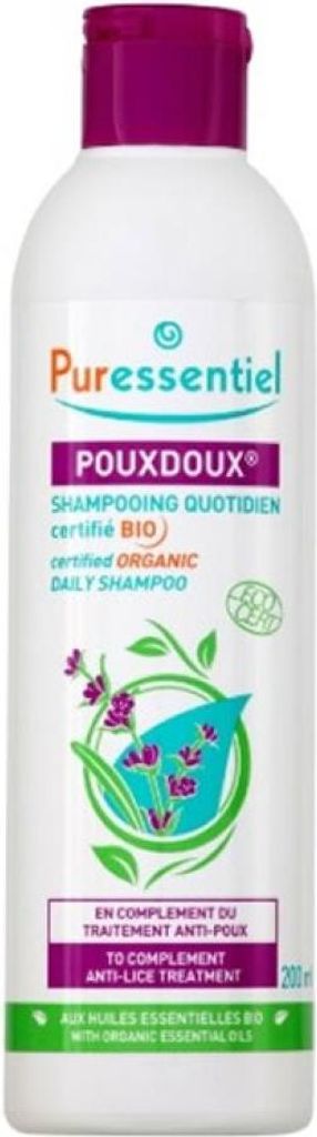 Puressentiel Anti-Läuse Shampoo Pouxdoux mit ätherischen Bio-Ölen aus Lavendel und Ylang-Ylang – für sanfte Pflege und Entfernung von Nissen,...