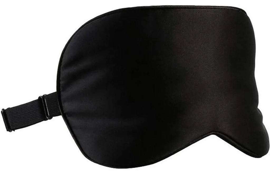 Masque de sommeil en soie contre l'insomnie, bandeau noir anti-lumière