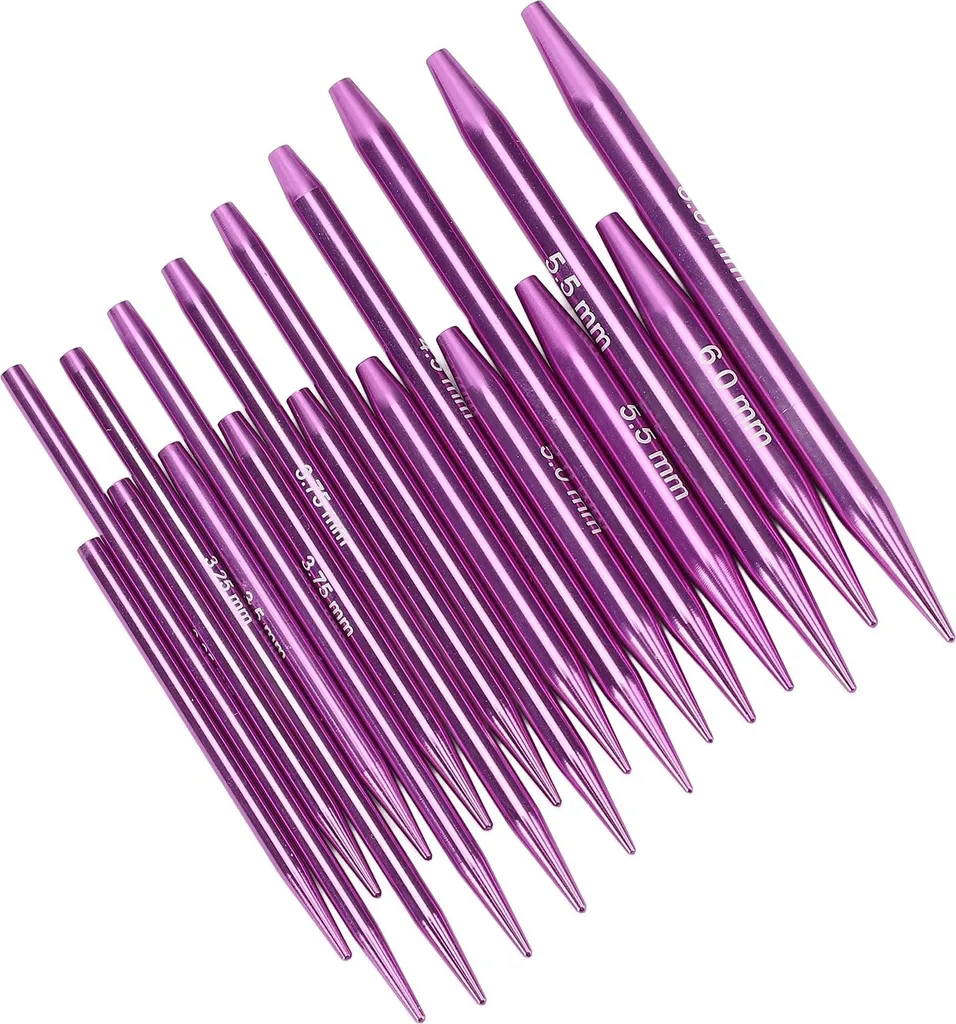 Aiguilles circulaires violettes interchangeables kit 3-6mm anti-accroc - 3