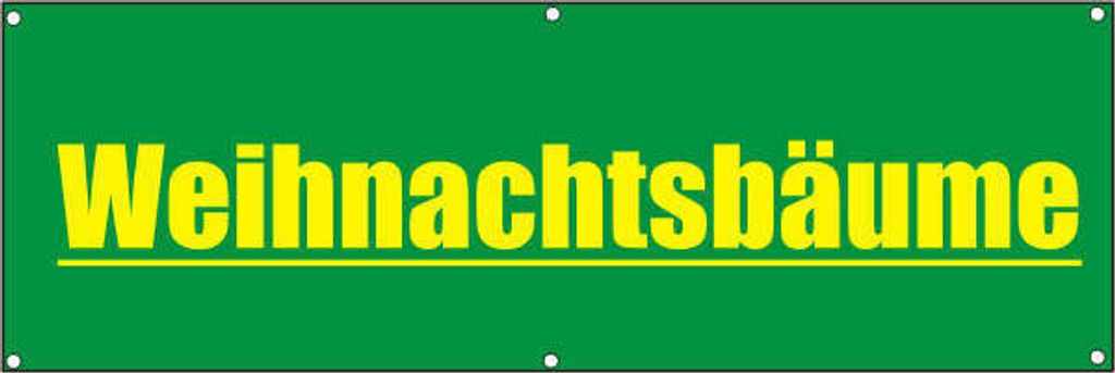 Werbeplane / Gerüstplane - p031 - Weihnachtsbäume - - NEU - 300 cm x 100 cm - für Baustelle, Garten, Zaun oder Veranstaltung