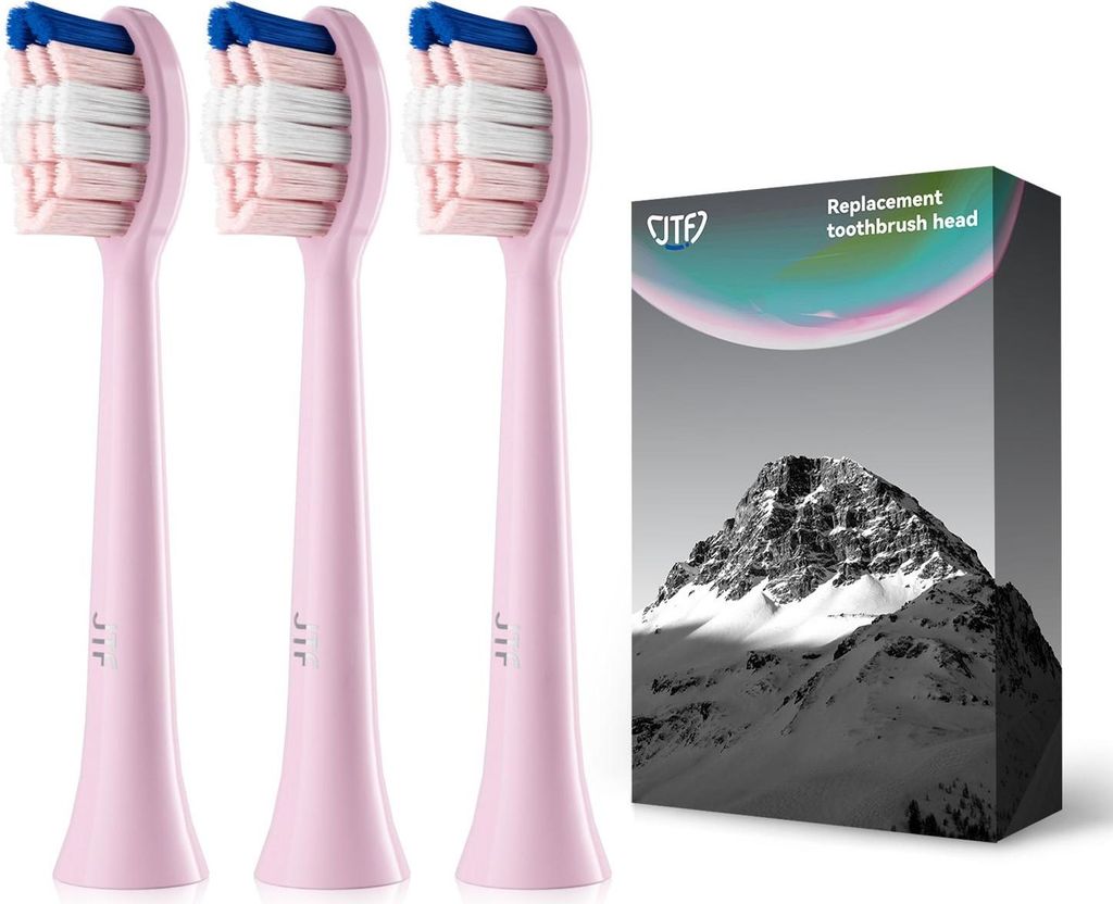 Ersatz-Schall-Zahnbürstenköpfe für elektrische Zahnbürsten Modell P200 in Rosa, 3er-Set