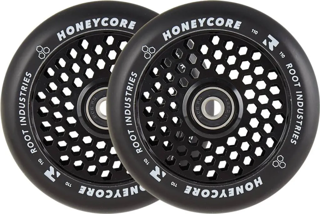 Roues Root Honeycore noir 2-pièces légères pour trottinette Stunt