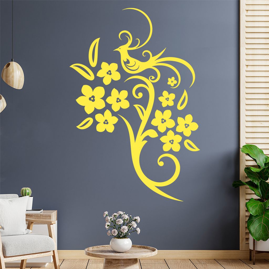 Fasan Vogel Ranke Wandtattoo in 6 Größen - Wandaufkleber Wall Sticker - Dekoration, Küche, Wohnzimmer, Schlafzimmer, Badezimmer