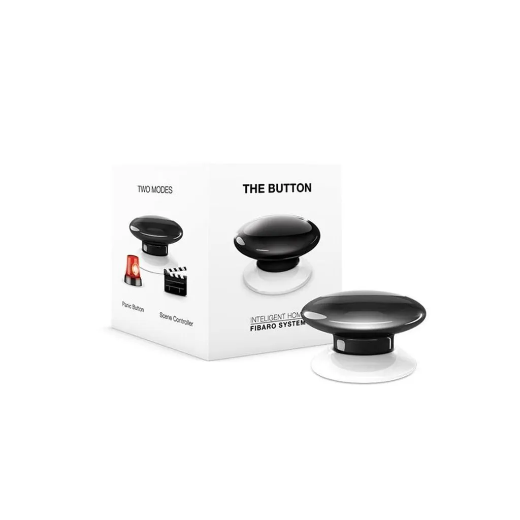 Interrupteur connecté sans fil Fibaro Button Z-Wave Plus bleu et noir
