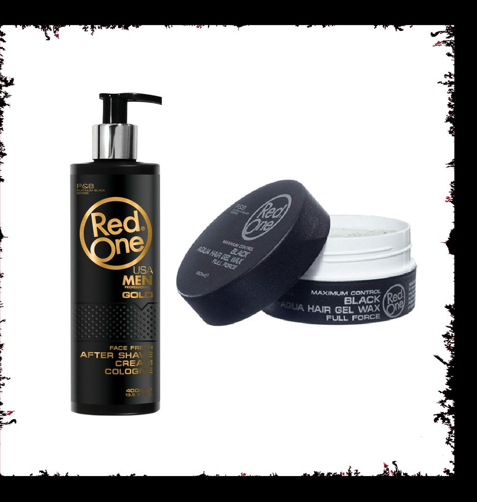 RedOne Aftershave Cream Cologne Gold 400ml + RedOne Haar Wax Black 150ml Sparset Geschenkset