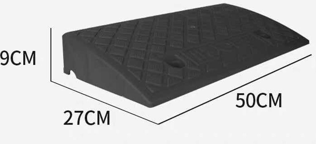 Uphill Speed Bumps Steps Schwarz und Gelb Leichte Kunststoffpolster-Stufenmatte für das Parken auf der Straße Schwarz/9 cm