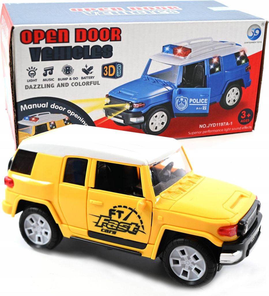 Polizei Geländewagen Spielzeugauto mit Licht & Sound - Offroad Radiowagen für Kinder