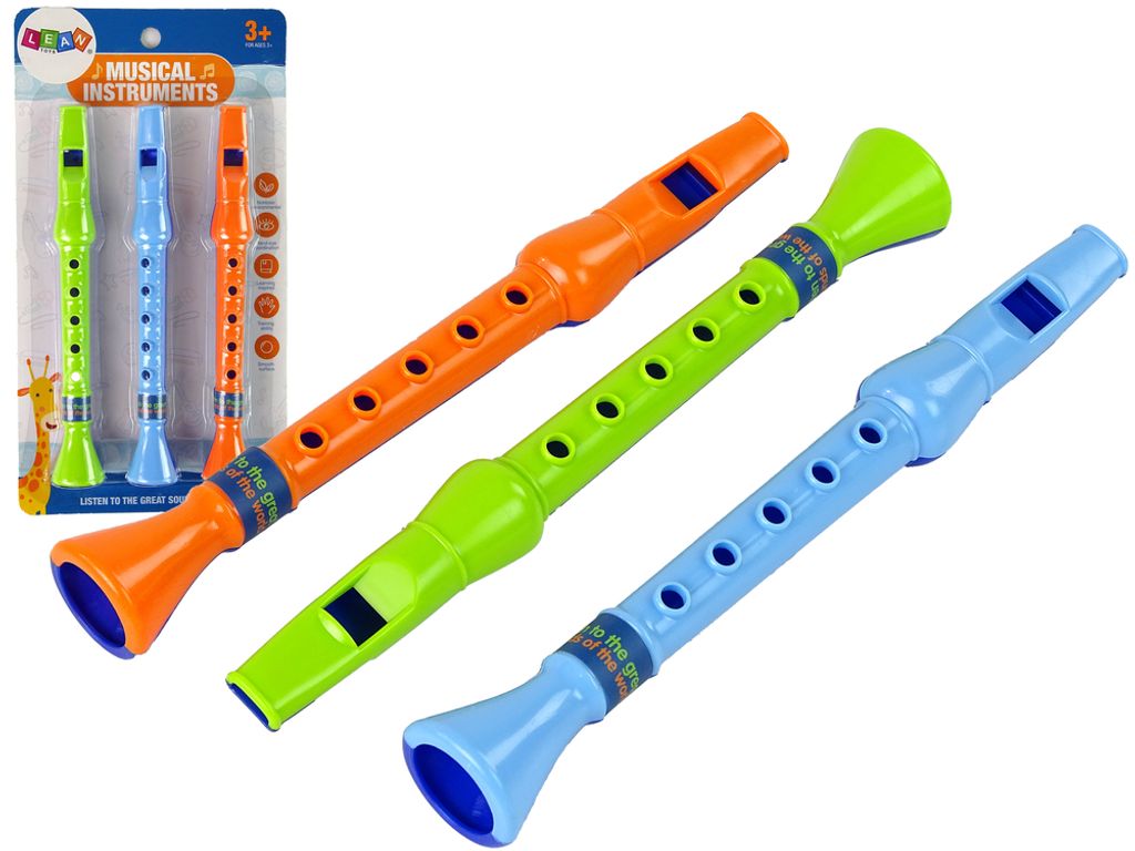 Set mit drei Flöten für Kinder Tiere