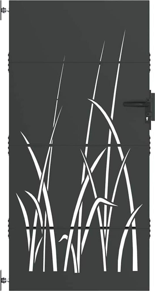 vidaXL Portail de jardin noir 85 x 175 cm Acier revêtu par Image du produit 
