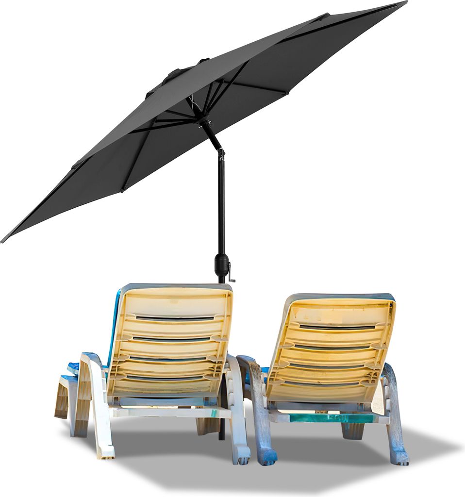 TolleTour Sonnenschirm Rund,Kurbel Knickbar Eisen Balkonschirm Marktschirm,neigbar,270cm,Grün