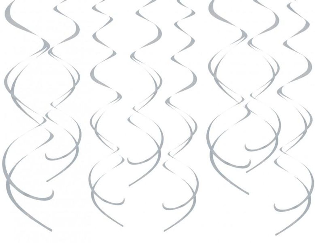 8 Srebrne spirale dekoracyjne Swirl Zdjęcie produktu 