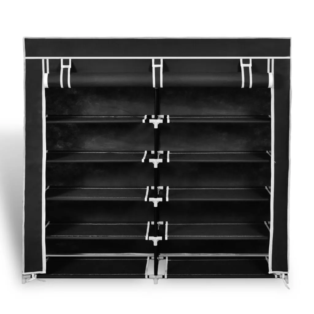 Armoire à chaussures en tissu noir 10 étagères gain de place - 2