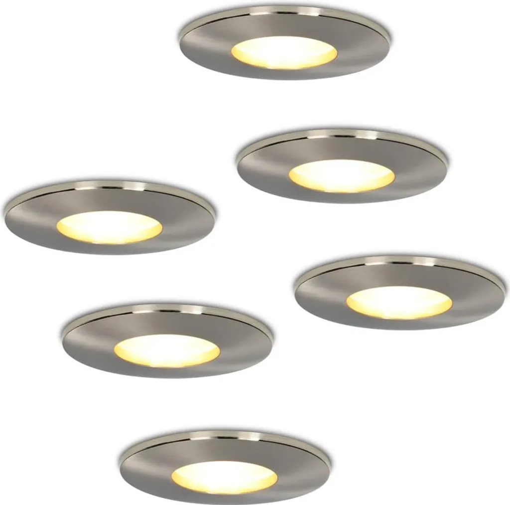 Spot LED Vegas 4W IP44 étanche et design Inox 2700K Lot de 6 pièces