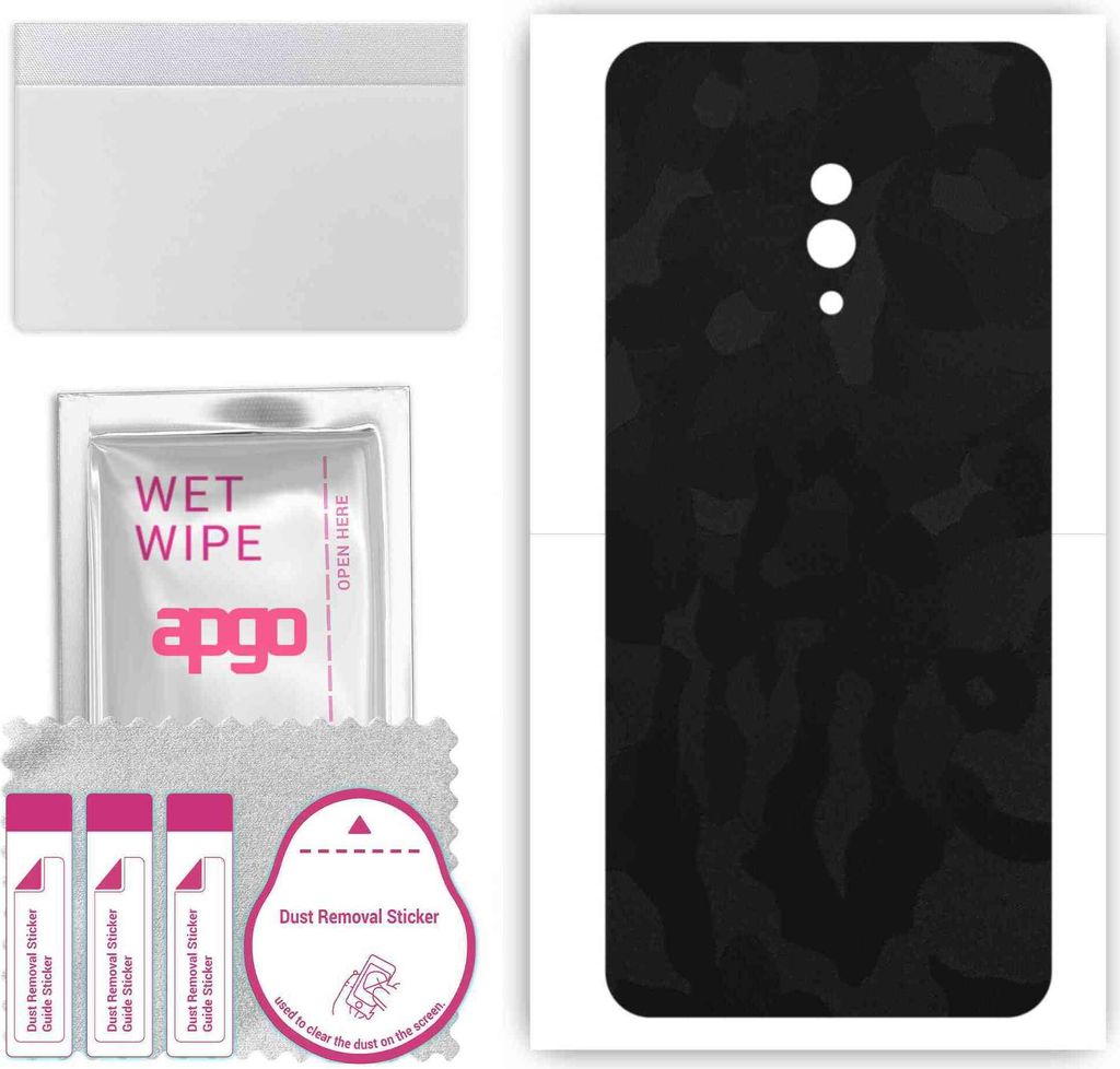 apgo Rückseite Schutzfolie, Skin, kompatibel mit Oppo K3, Hinten Displayschutzfolie aus Vinylfolie, kratzfest, einfache Montage - Schwarzes Tarnmu...