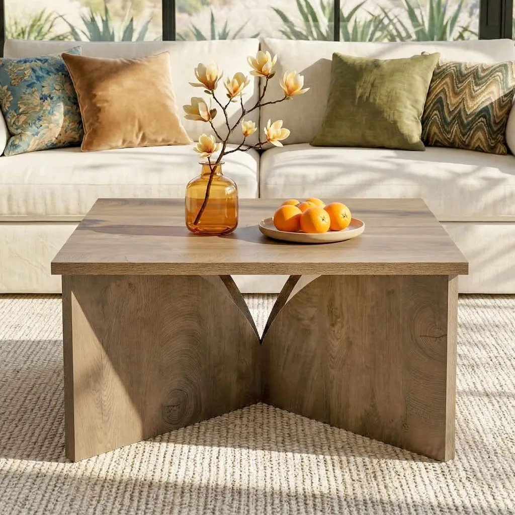 Table Basse de Salon pour Décoration Rustique et Conviviale 80 cm - 4