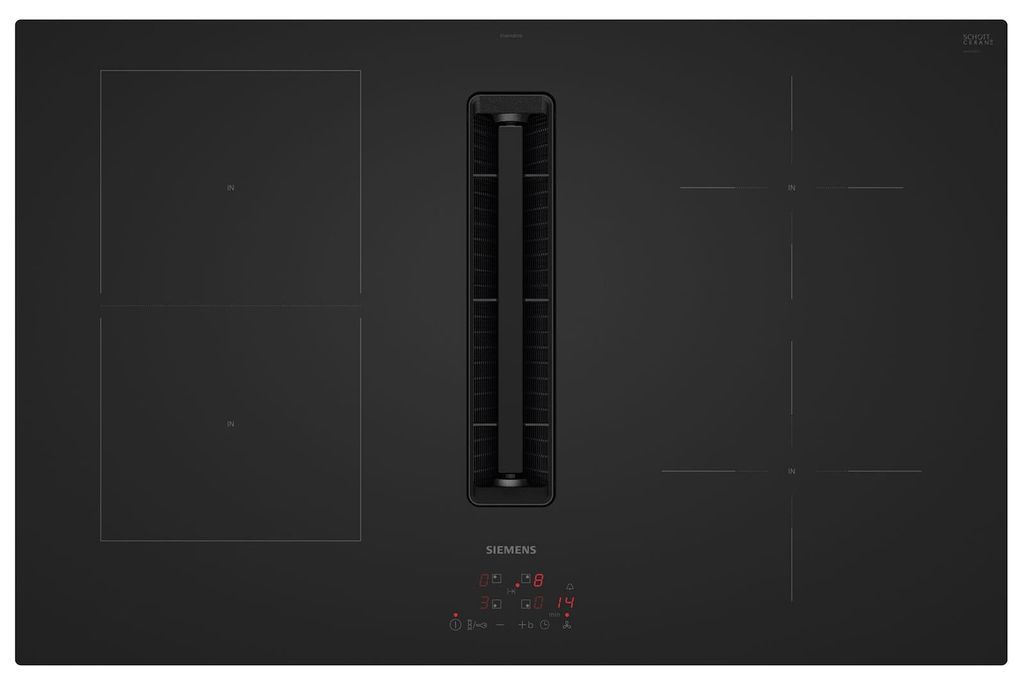 Siemens iQ300 ED81ABS16E, Schwarz, Integriert, 80 cm, Zonen-Induktionskochfeld, 4 Zone(n), 4 Zone(n)