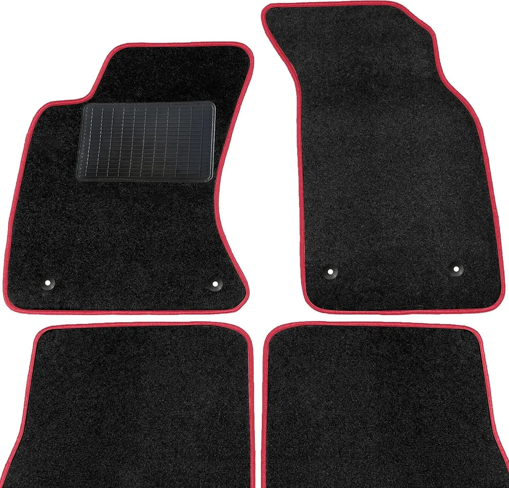 Tappetini Audi A1 2010-2018 in Velluto moto-MOLTICO - Cuciture Rosse