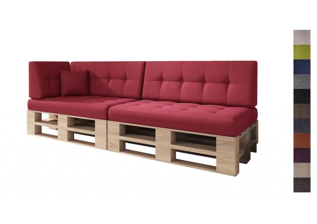 sunnypillow Palettenkissen Verona gesteppt 6er Set Red