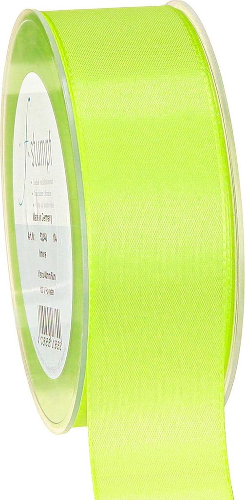 Geschenkband Limettengrün 40mm x 50m Dekoband Webkante