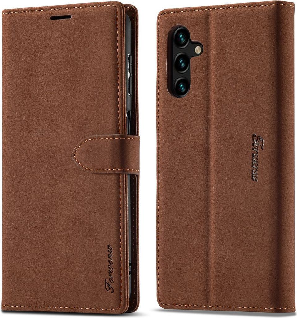 König Design Hülle kompatibel mit Kunstleder Handyhülle - Handy Case Braun
