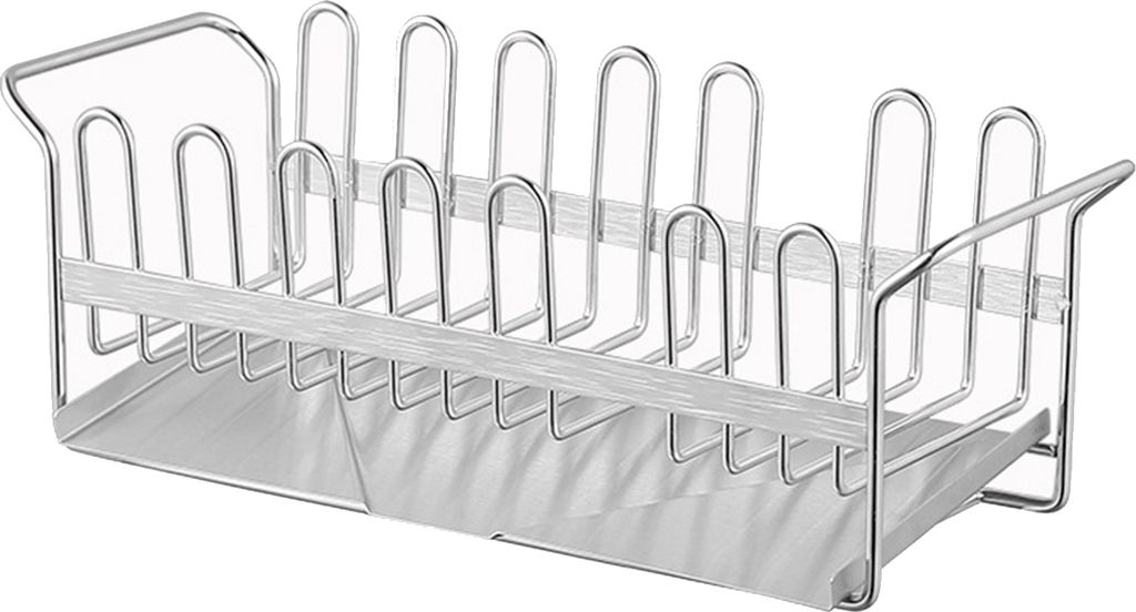 Abnehmbares Abtropfgestell mit Schlitzdesign und Tropfschale, rostfreier Edelstahl, Schwammlappen, Spülbecken-Abtropfgestell, Küchenbedarf