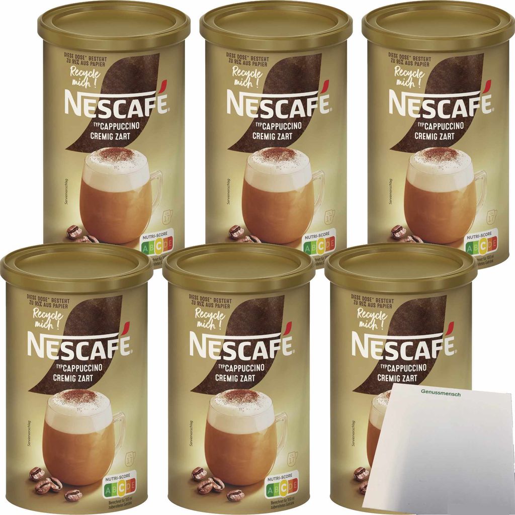 Nescafe Gold Typ Cappuccino Cremig Zart löslicher Bohnenkaffee 6er Pack (6x250g Dose) + usy Block