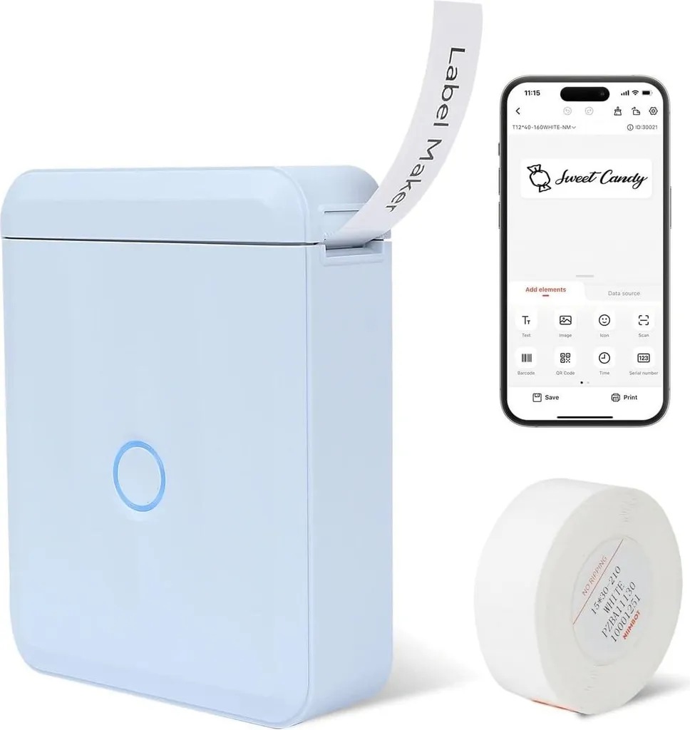 Etichettatrice per Scuola e Casa Niimbot D110-M Blu + 160 Etichette
