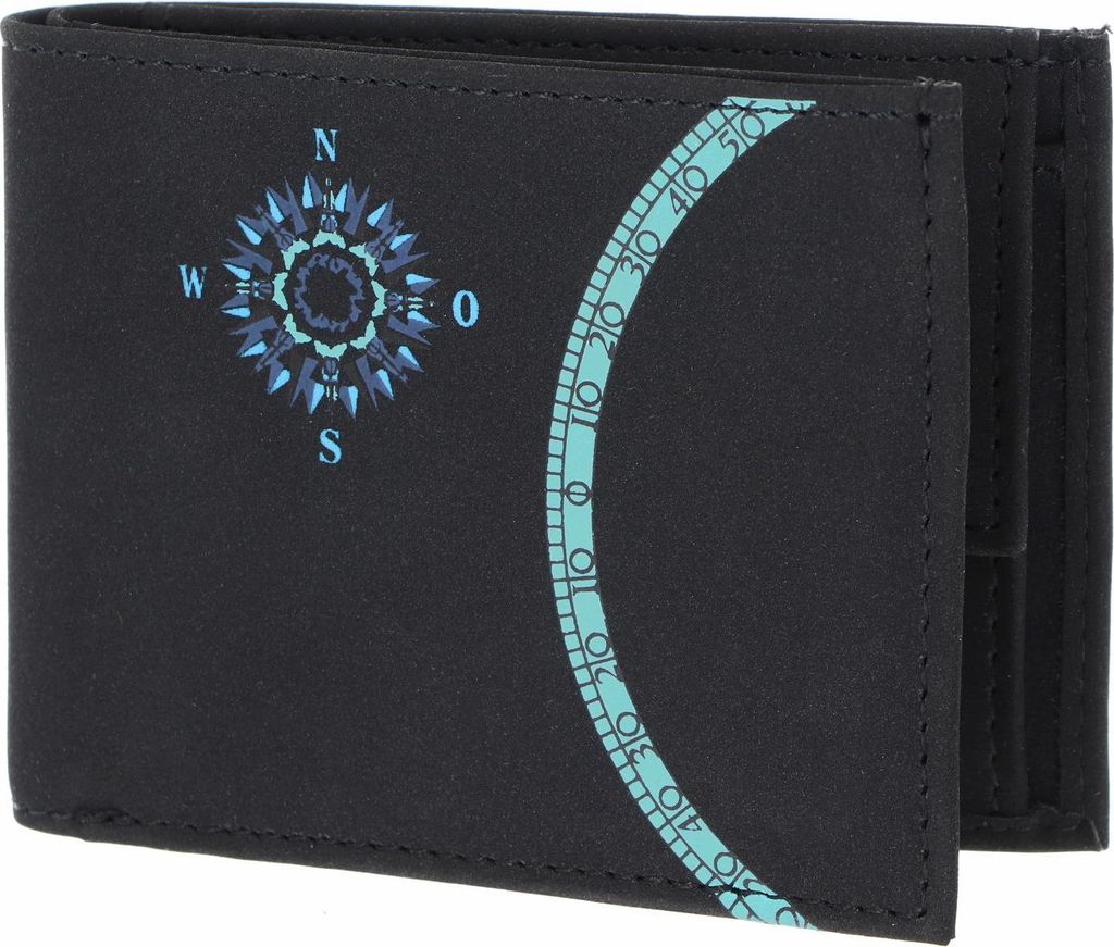 oxmox Geldbörse New Cryptan Pocketbörse Windrose Print Cyan Produktbild 