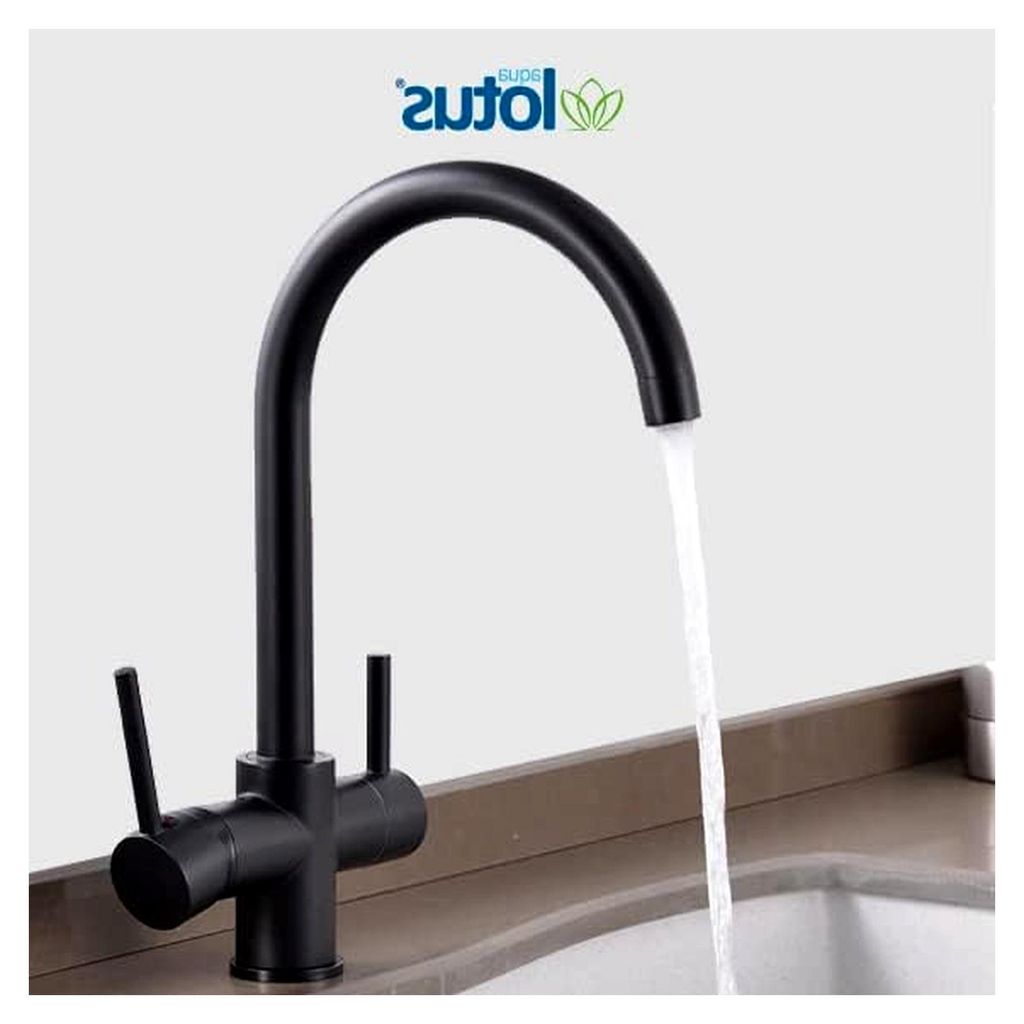 Drei-Wege-Wasserhahn 3 in 1 Küchenarmatur Schwarz mit Wasserfilter