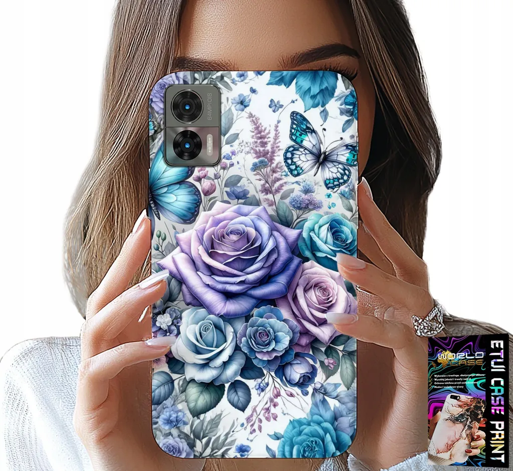 Custodia per Motorola Edge 30 Neo - Custodia a forma di rose con motivo floreale + foglio di alluminio