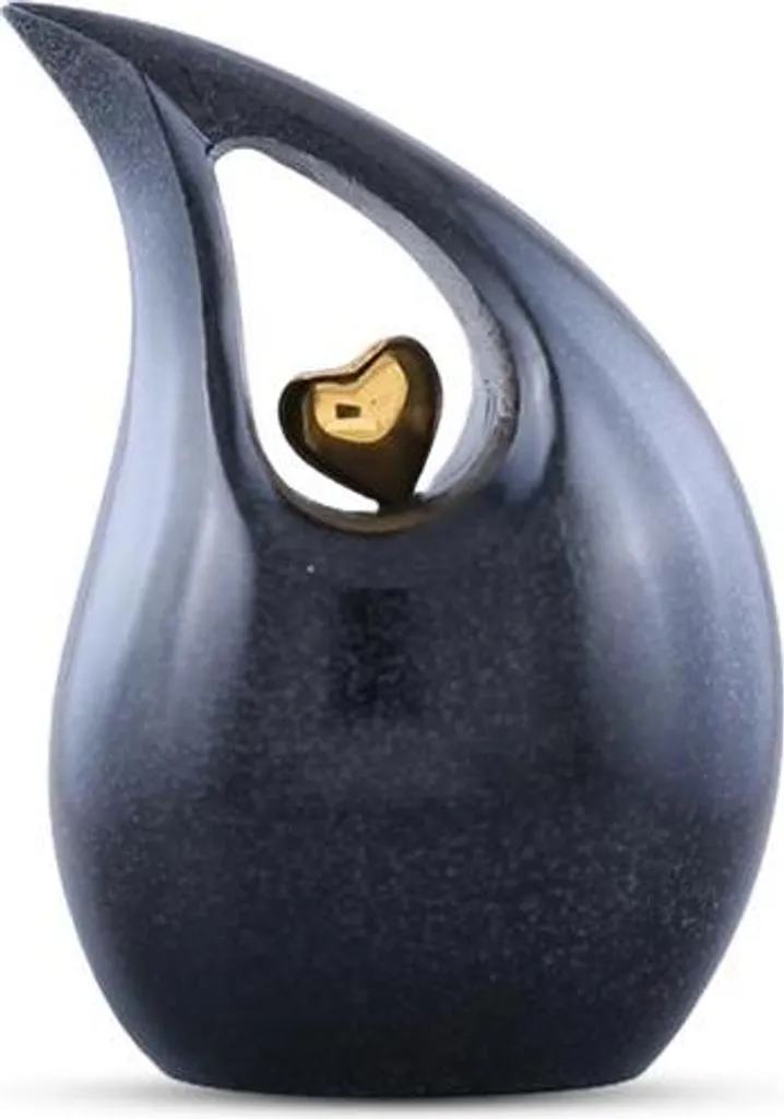 Urna Funeraria Nera 3L Metallo: Design Moderno a Goccia XXL