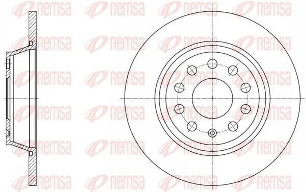 2x REMSA Bremsscheibe 61646.00 hinten für VW Golf V Schrägheck (1K1) CC (358)