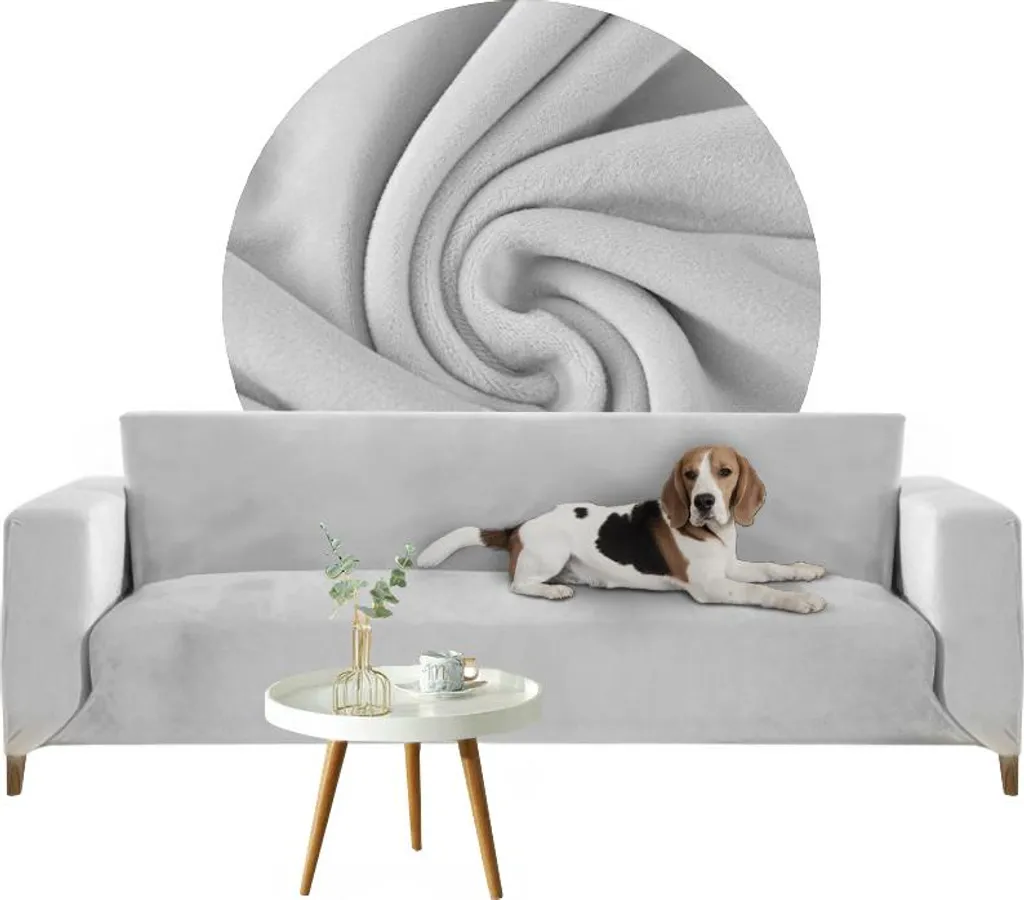 Copridivano Angolare 3 Posti Velluto Grigio - Eleganza Minimal