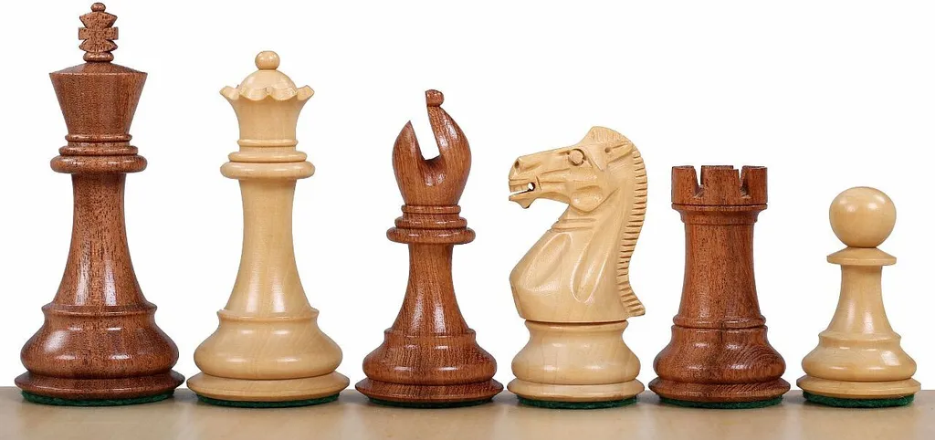 Jeu d'échecs Stallion 3,5 pouces pour tournoi en bois d'acacia