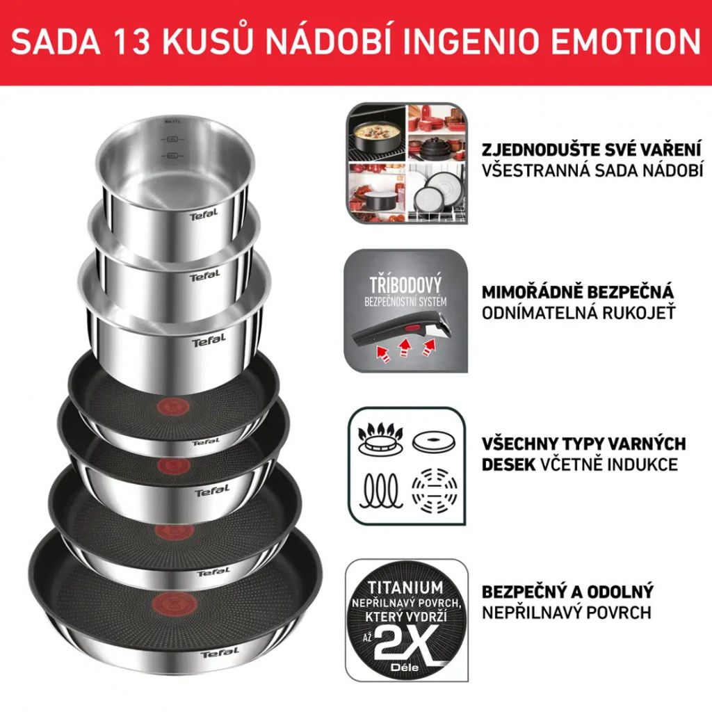Tefal, Tefal, 13 piese, Argintiu Obrázok produktu 15
