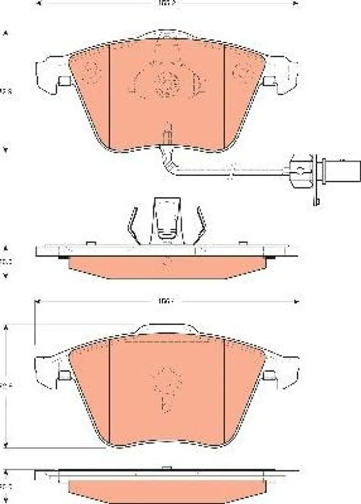 Plaquettes de frein TRW GDB1689 pour A3 8P et TT - OEM 8J0698151A
