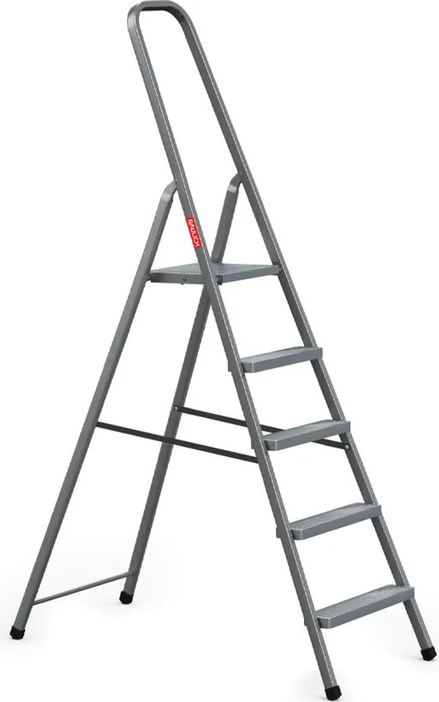 Baulich Échelle en acier 5 marches gris hauteur 3m poids léger 6,1 kg