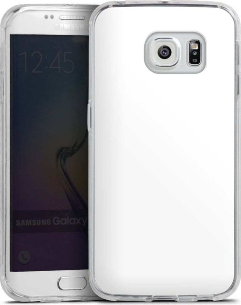 DeinDesign Handyhülle für Samsung Galaxy S6 Edge Silikon Hülle Case Smartphone Schutzhülle Farbe einfarbig weiß