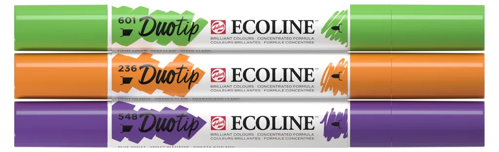 Réussissez vos dégradés avec le pack 3 Talens Ecoline Duotip aquarellables