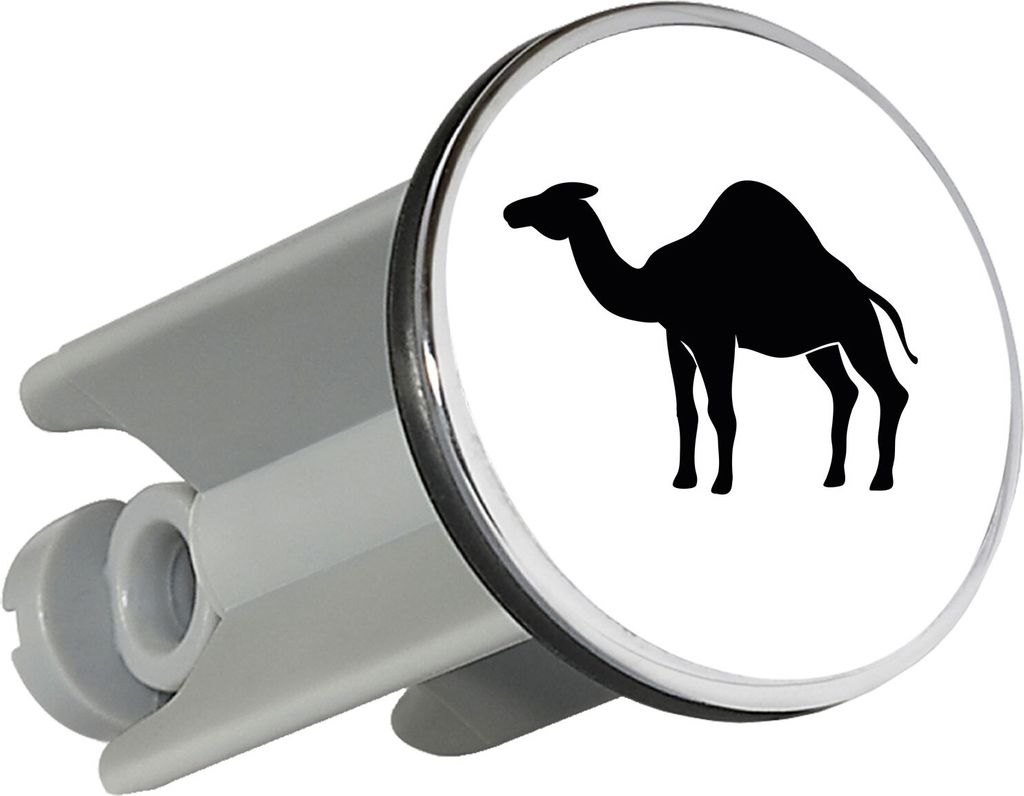 Huuraa Waschbeckenstöpsel Dromedar Kamel Silhouette 4cm höhenverstellbar Abflussstopfen Geschenkidee